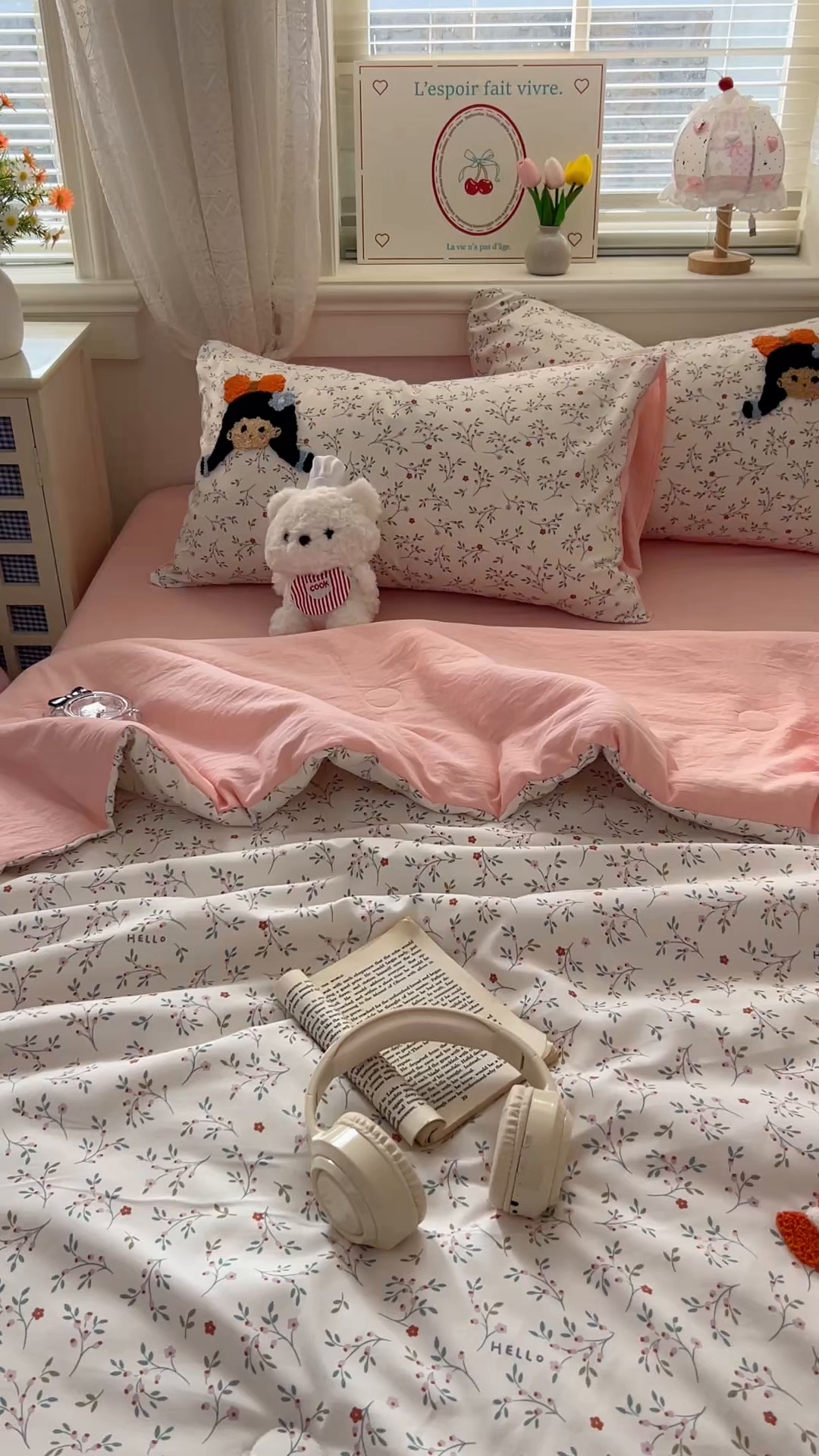 91家纺网 家纺一手货源 找家纺 易辰美 2026新款水洗棉毛巾绣夏被四件套 小女孩