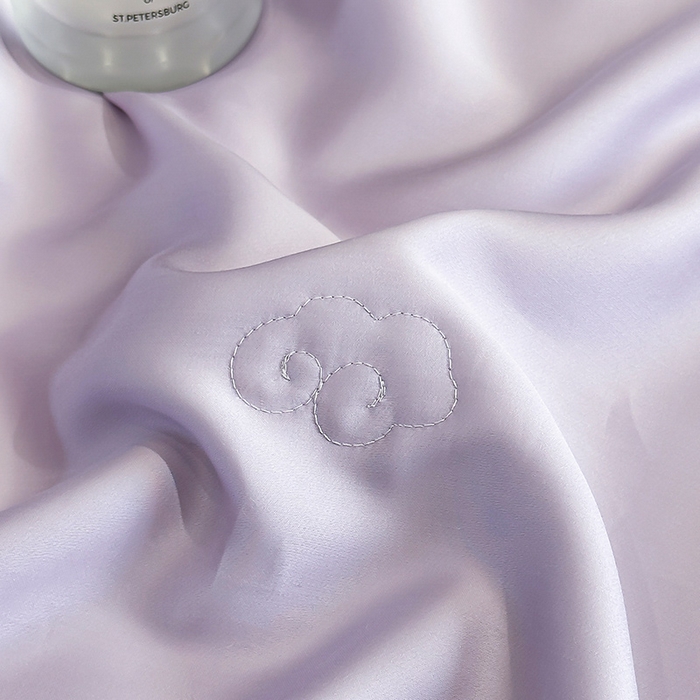 91家纺网 家纺一手货源 找家纺 薇玛仕 2026新款绣花80支兰精天丝可水洗蚕丝被100蚕丝填充夏凉被空调被 静谧紫