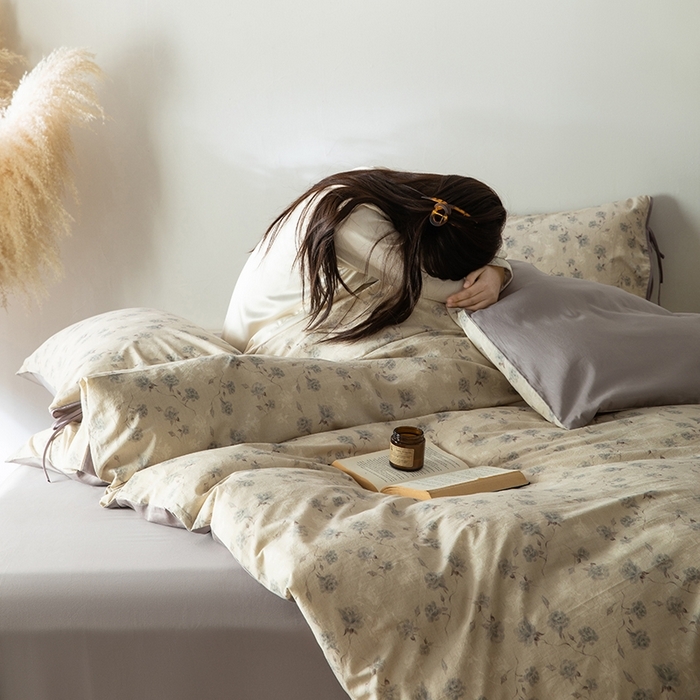 91家纺网 家纺一手货源 找家纺 （总）若未家居 LOVEWE HOUSE 2026春夏新款全棉纯棉棉麻色织印花套件清茉系列四件套（控价 券后不低于298）