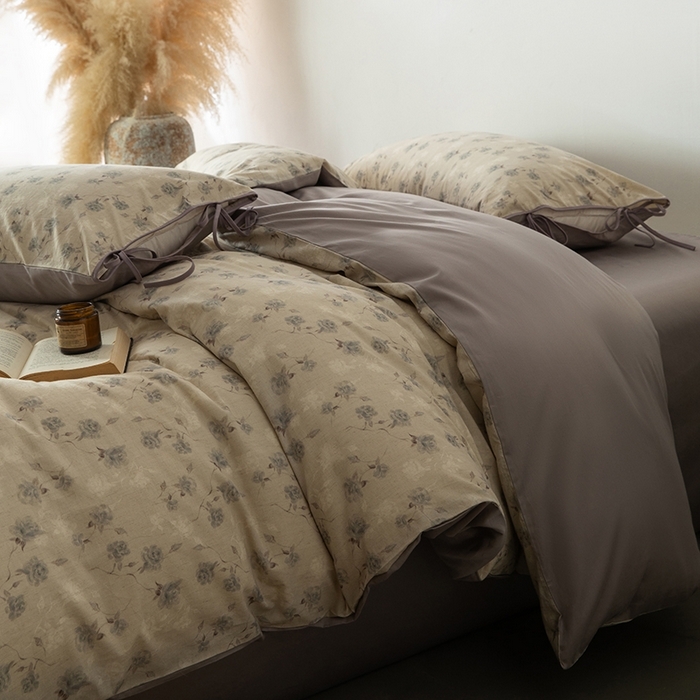 91家纺网 家纺一手货源 找家纺 （总）若未家居 LOVEWE HOUSE 2026春夏新款全棉纯棉棉麻色织印花套件清茉系列四件套（控价 券后不低于298）