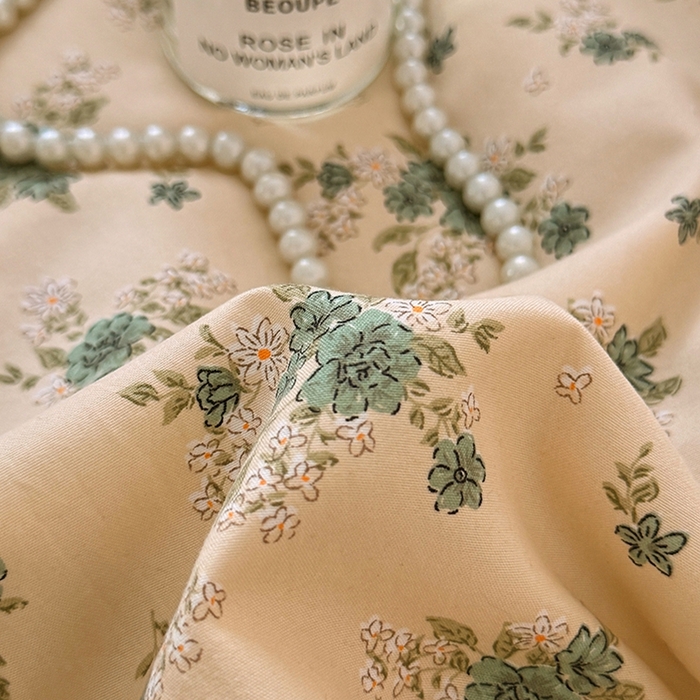 91家纺网 家纺一手货源 找家纺 2026直播爆款韩版赫本风花边款水洗双层纱夏被四件套【有买家秀加V】茶墨