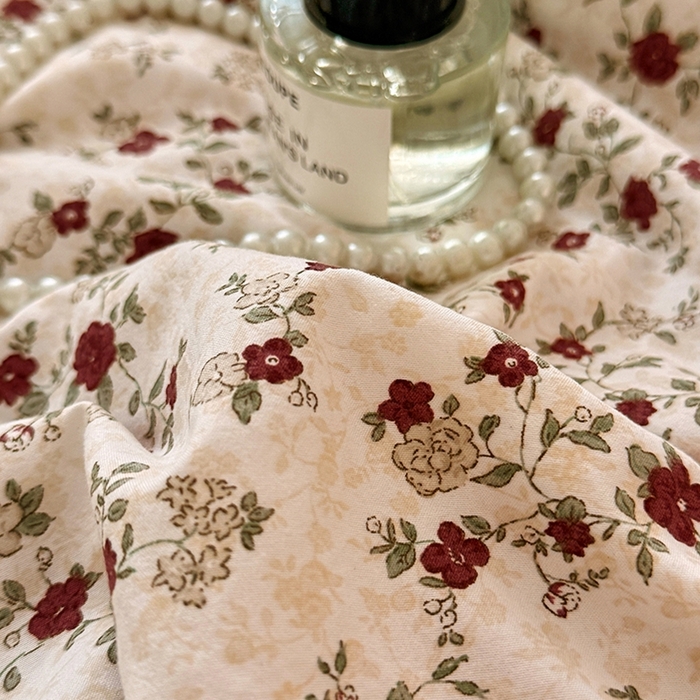 91家纺网 家纺一手货源 找家纺  2026直播爆款韩版赫本风花边款水洗双层纱夏被四件套【有买家秀加V】蔷薇岛