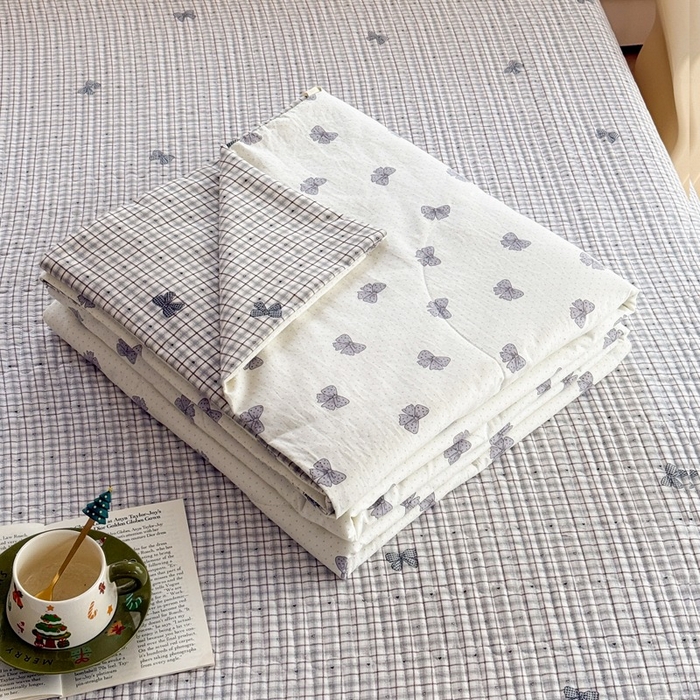 91家纺网 家纺一手货源 找家纺 （总）云玲时尚 2026新款古法水洗棉夏被床盖四件套