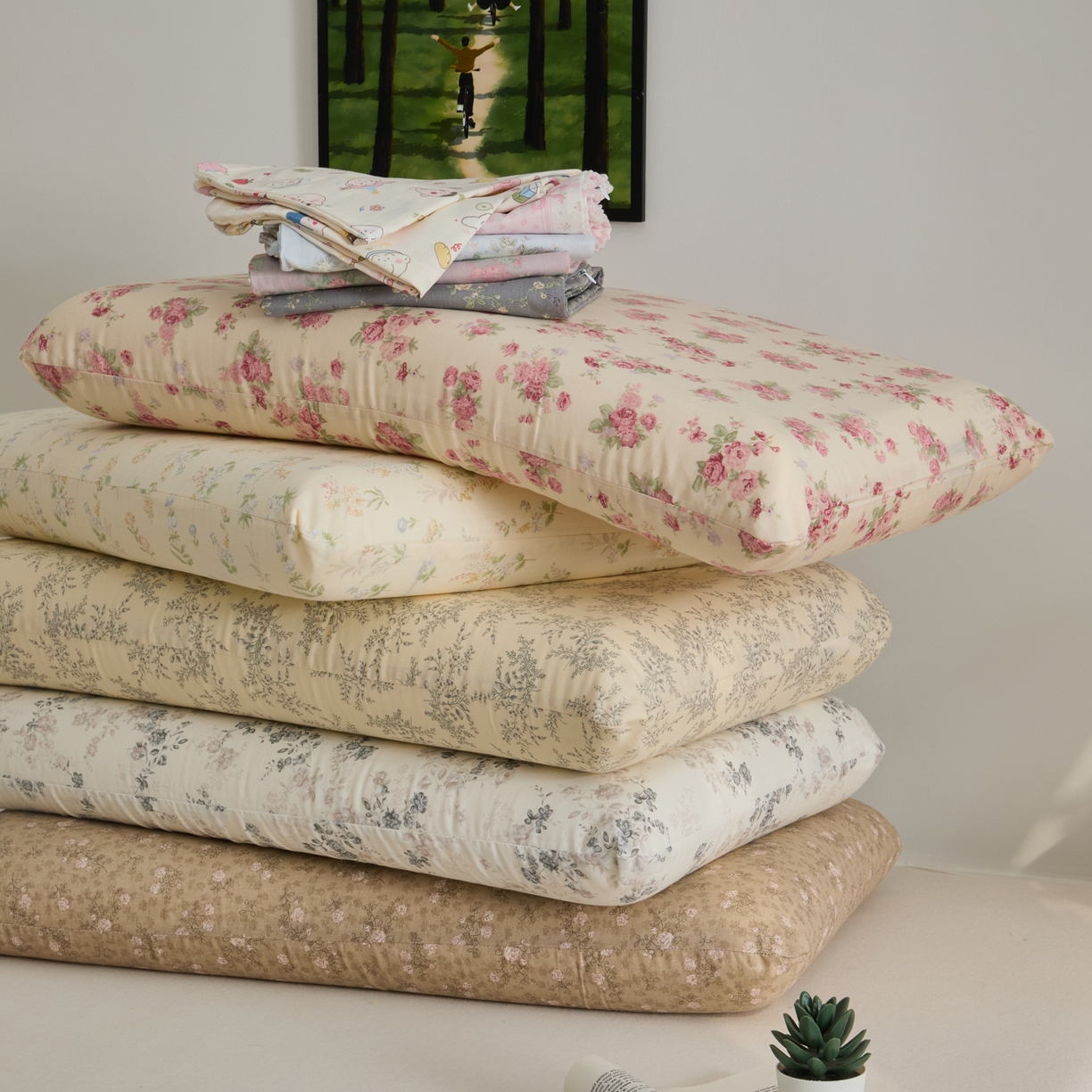 91家纺网 家纺一手货源 找家纺 （总）百寐 2026全棉纯棉枕巾50*80纯棉简约棉麻透气枕巾大小枕芯通用