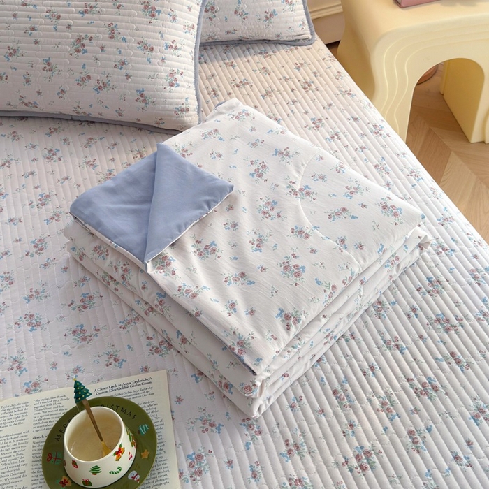 91家纺网 家纺一手货源 找家纺 （总）云玲时尚 2026新款古法水洗棉夏被床盖四件套