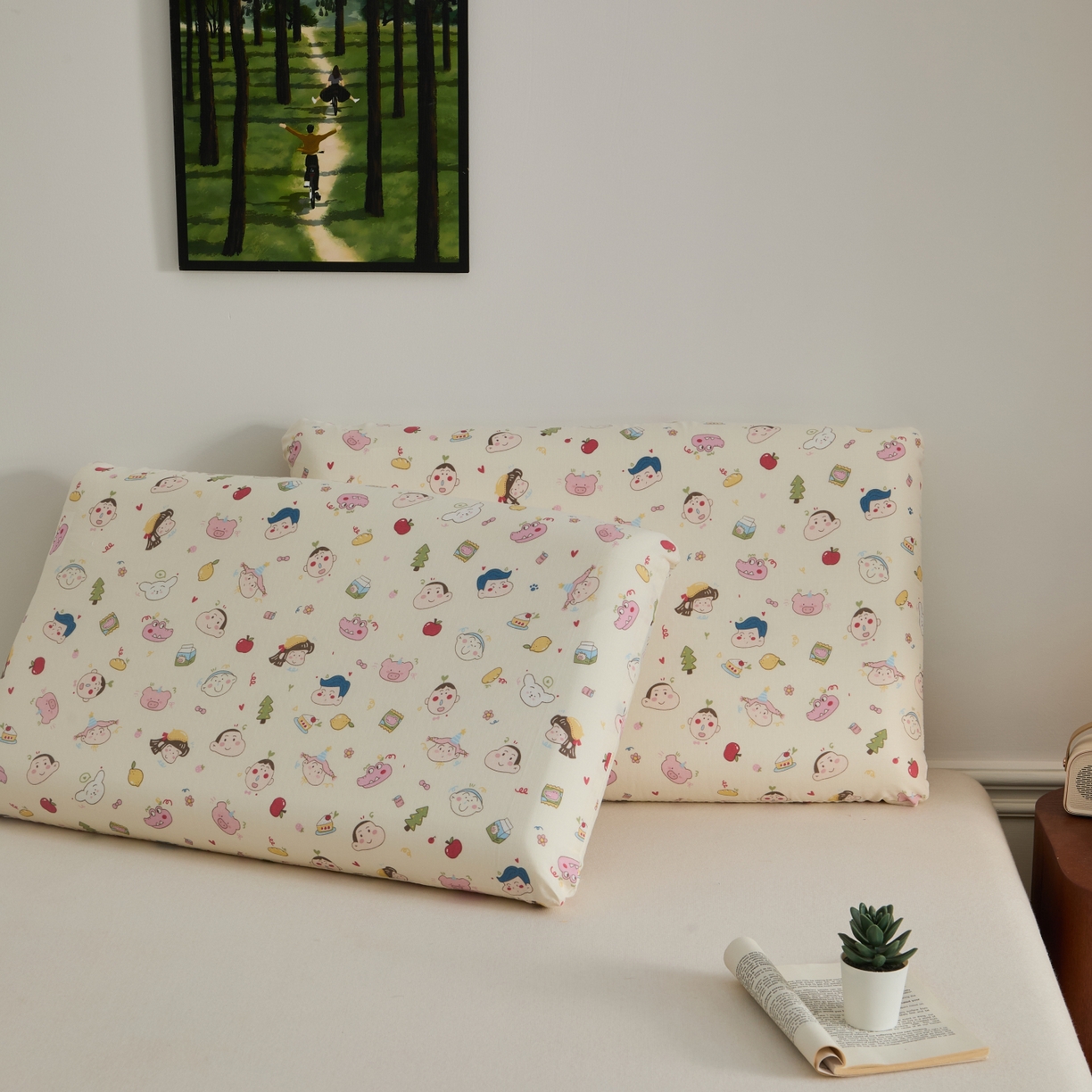 91家纺网 家纺一手货源 找家纺 （总）百寐 2026新款全棉纯棉A类双层纱立体记忆深睡枕芯保护套42*70纯棉枕套