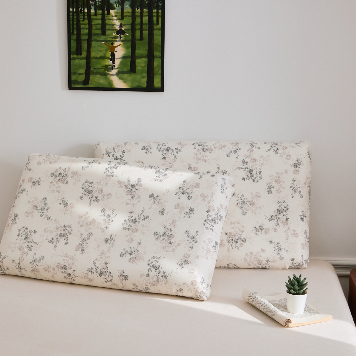 91家纺网 家纺一手货源 找家纺 （总）百寐 2026新款全棉纯棉A类双层纱立体记忆深睡枕芯保护套42*70纯棉枕套