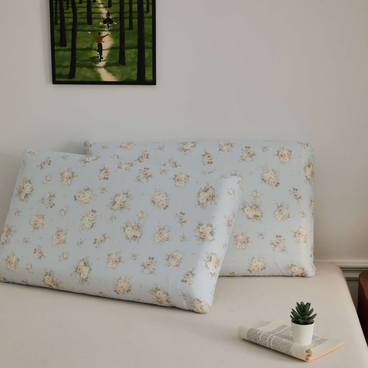 91家纺网 家纺一手货源 找家纺 （总）百寐 2026新款全棉纯棉A类双层纱立体记忆深睡枕芯保护套42*70纯棉枕套