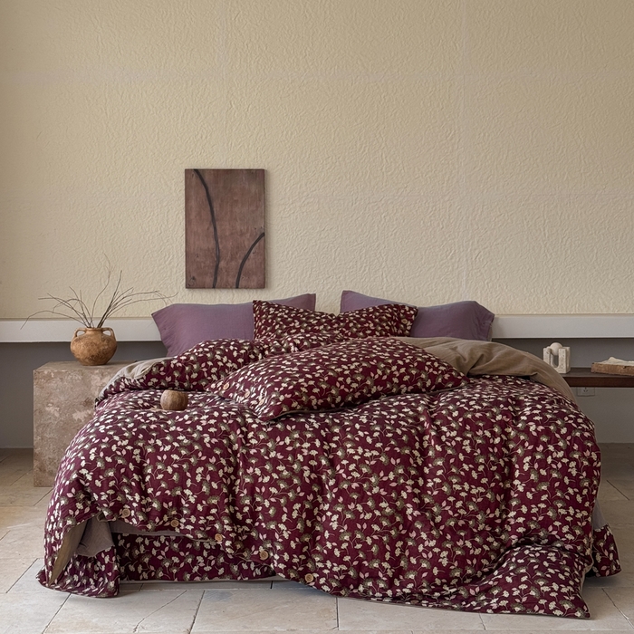 （总）芯丝路枕业 2026新款色织双层纱纽扣款四件套