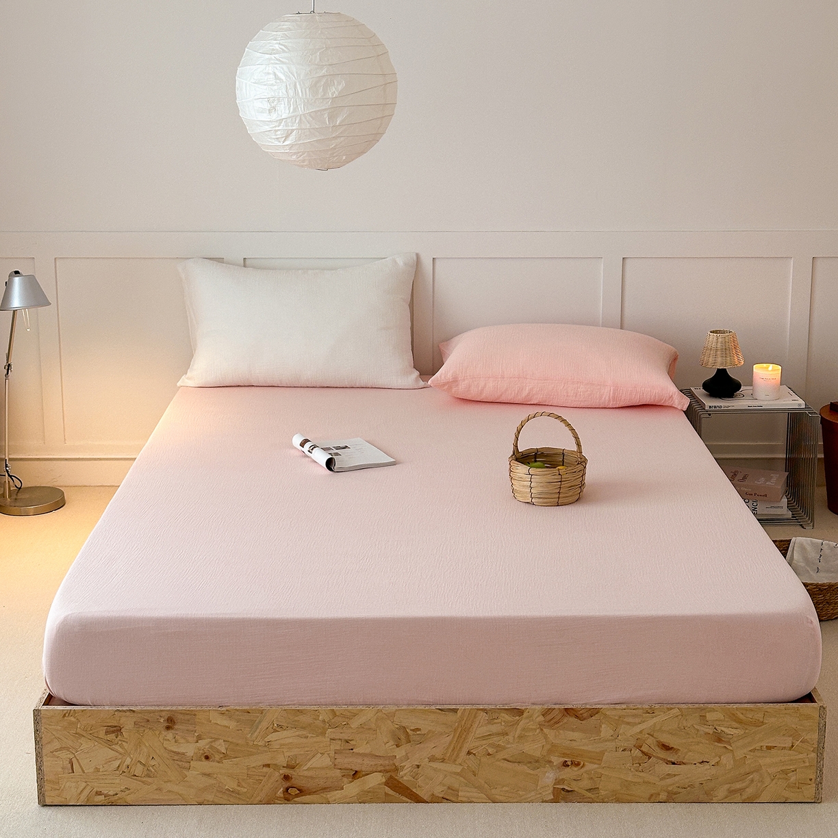 91家纺网 家纺一手货源 找家纺 （总）玖弘家居 2026新款糖果印花色系皱皱纱单品床笠系列