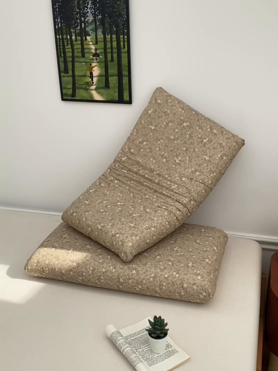 91家纺网 家纺一手货源 找家纺 百寐 2026新款全棉纯棉A类双层纱立体记忆深睡枕芯保护套42*70纯棉枕套 典雅茶韵