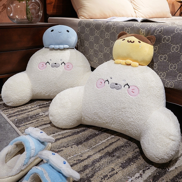 91家纺网 家纺一手货源 找家纺 仟亿莱 2026新款团子海豹小伙伴拥抱式腰靠 黄色团子海豹