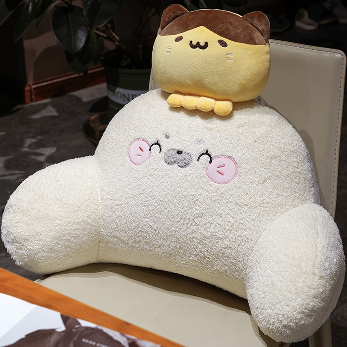 91家纺网 家纺一手货源 找家纺 仟亿莱 2026新款团子海豹小伙伴拥抱式腰靠 黄色团子海豹