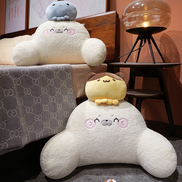 91家纺网 家纺一手货源 找家纺 仟亿莱 2026新款团子海豹小伙伴拥抱式腰靠 黄色团子海豹