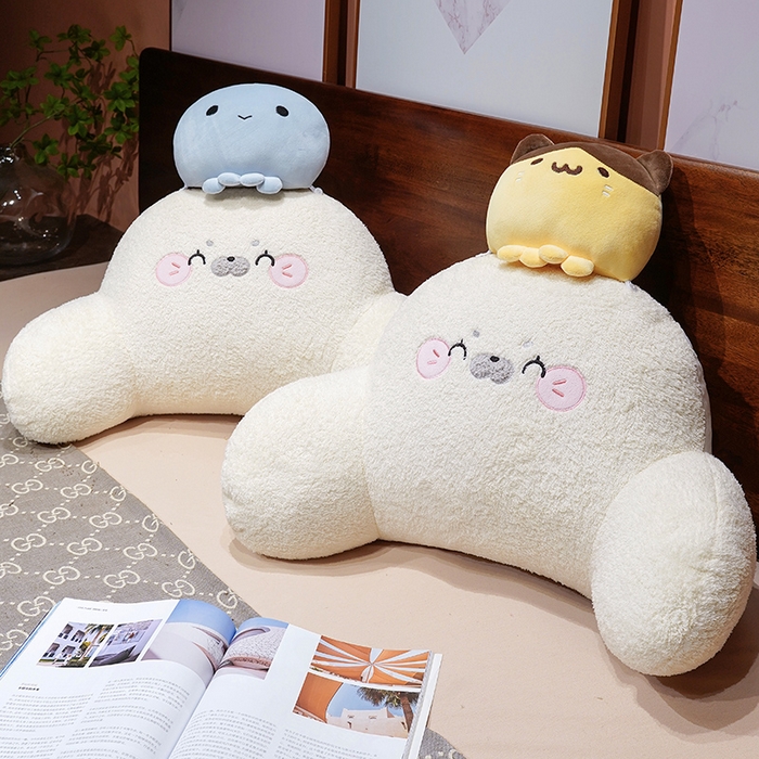 91家纺网 家纺一手货源 找家纺 仟亿莱 2026新款团子海豹小伙伴拥抱式腰靠 黄色团子海豹