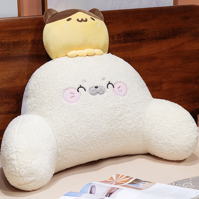 仟亿莱 2026新款团子海豹小伙伴拥抱式腰靠 黄色团子海豹