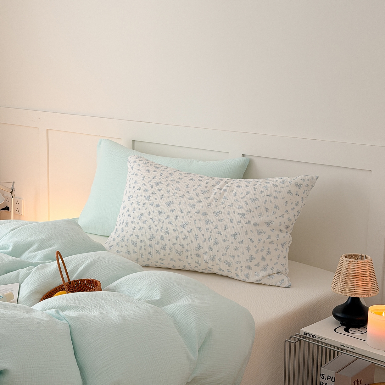 91家纺网 家纺一手货源 找家纺 （总）玖弘家居 2026新款糖果印花色系皱皱纱四件套系列