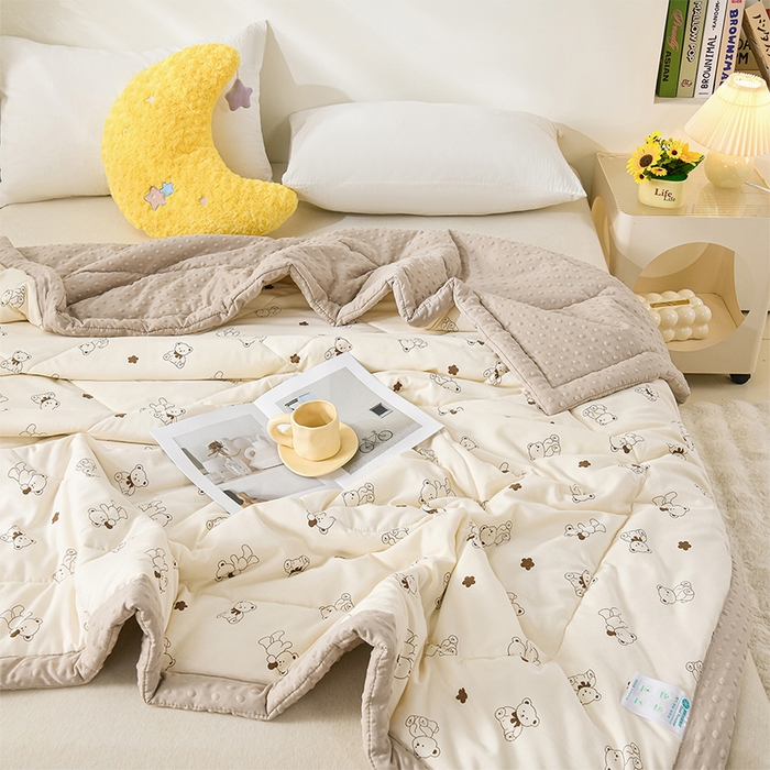 91家纺网 家纺一手货源 找家纺 （总）壹张床 2026新款A类水洗棉3D豆豆夏被夏凉被空调被