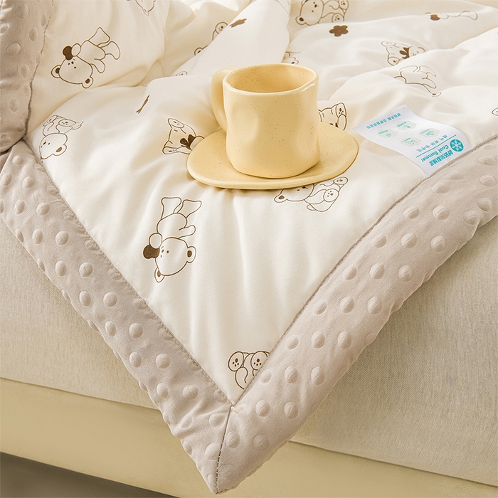 91家纺网 家纺一手货源 找家纺 壹张床 2026新款A类水洗棉3D豆豆夏被夏凉被空调被 抱抱熊