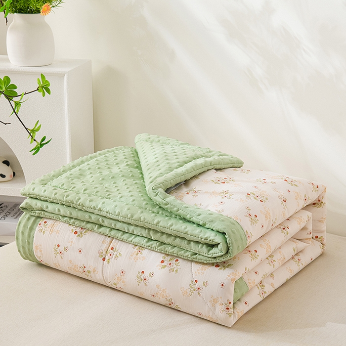 91家纺网 家纺一手货源 找家纺 壹张床 2026新款A类水洗棉3D豆豆夏被夏凉被空调被 甜心草莓