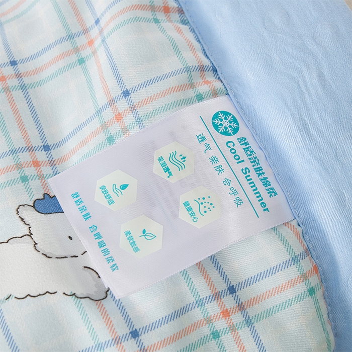 91家纺网 家纺一手货源 找家纺 壹张床 2026新款A类水洗棉3D豆豆夏被夏凉被空调被 蓝格萌宠