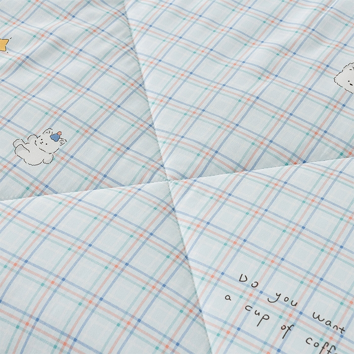 91家纺网 家纺一手货源 找家纺 壹张床 2026新款A类水洗棉3D豆豆夏被夏凉被空调被 蓝格萌宠