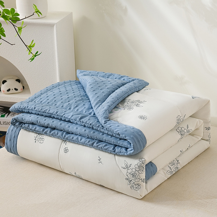 91家纺网 家纺一手货源 找家纺 壹张床 2026新款A类水洗棉3D豆豆夏被夏凉被空调被 花蝶梦