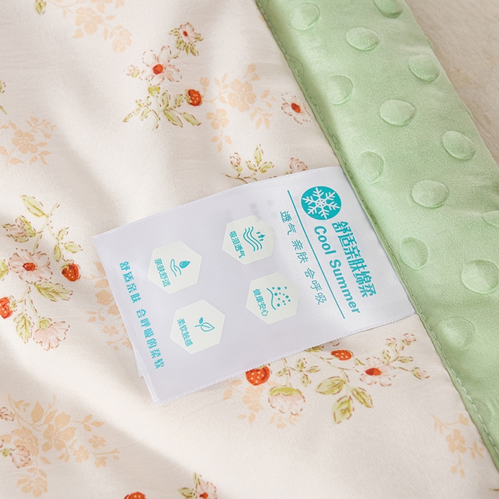 91家纺网 家纺一手货源 找家纺 壹张床 2026新款A类水洗棉3D豆豆夏被夏凉被空调被 甜心草莓