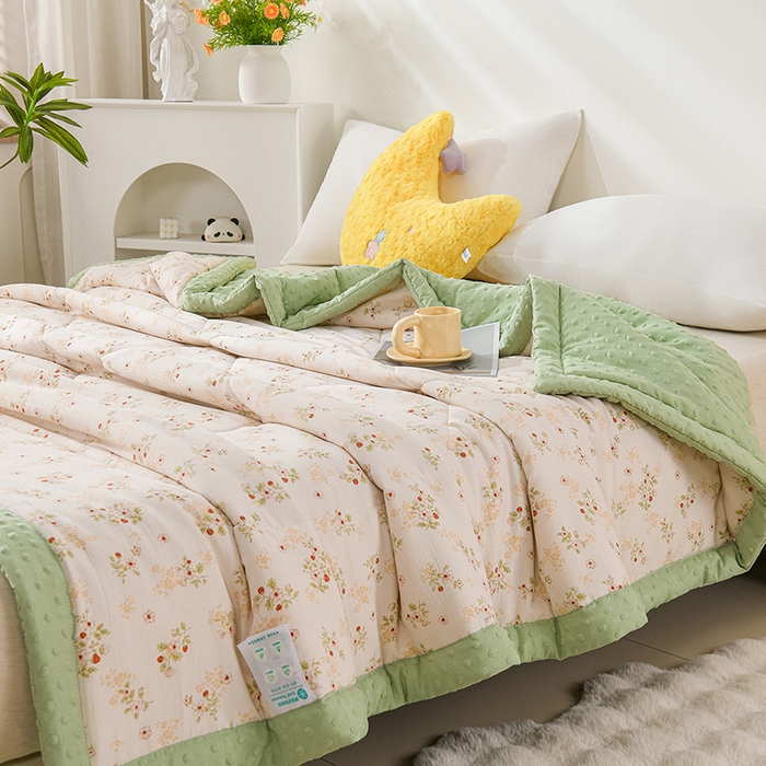 91家纺网 家纺一手货源 找家纺 壹张床 2026新款A类水洗棉3D豆豆夏被夏凉被空调被 甜心草莓