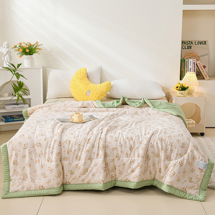 91家纺网 家纺一手货源 找家纺 壹张床 2026新款A类水洗棉3D豆豆夏被夏凉被空调被 甜心草莓