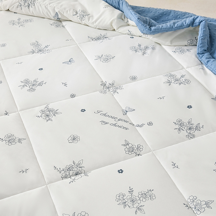 91家纺网 家纺一手货源 找家纺 壹张床 2026新款A类水洗棉3D豆豆夏被夏凉被空调被 花蝶梦