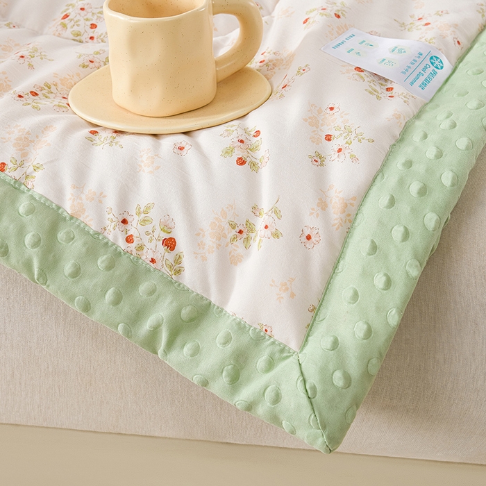 91家纺网 家纺一手货源 找家纺 壹张床 2026新款A类水洗棉3D豆豆夏被夏凉被空调被 甜心草莓