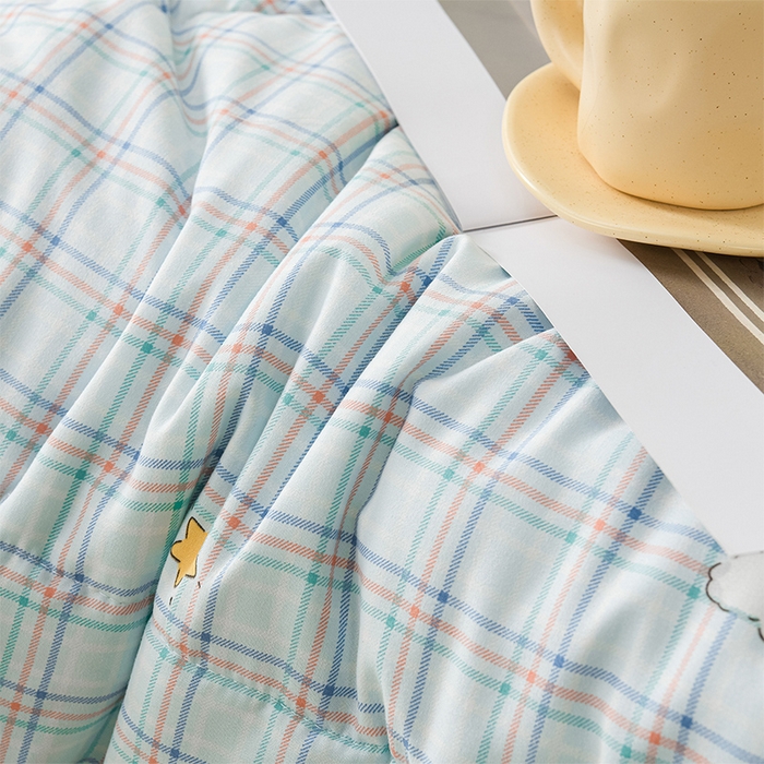 91家纺网 家纺一手货源 找家纺 壹张床 2026新款A类水洗棉3D豆豆夏被夏凉被空调被 蓝格萌宠