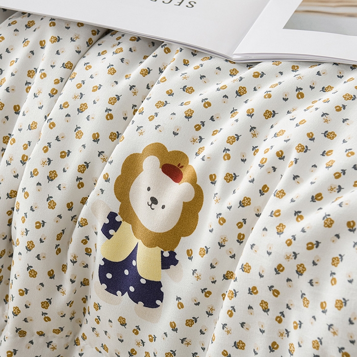 91家纺网 家纺一手货源 找家纺 壹张床 2026新款A类水洗棉3D豆豆夏被夏凉被空调被 狮子乐园