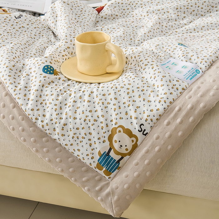 91家纺网 家纺一手货源 找家纺 壹张床 2026新款A类水洗棉3D豆豆夏被夏凉被空调被 狮子乐园