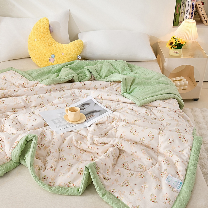 91家纺网 家纺一手货源 找家纺 壹张床 2026新款A类水洗棉3D豆豆夏被夏凉被空调被 甜心草莓