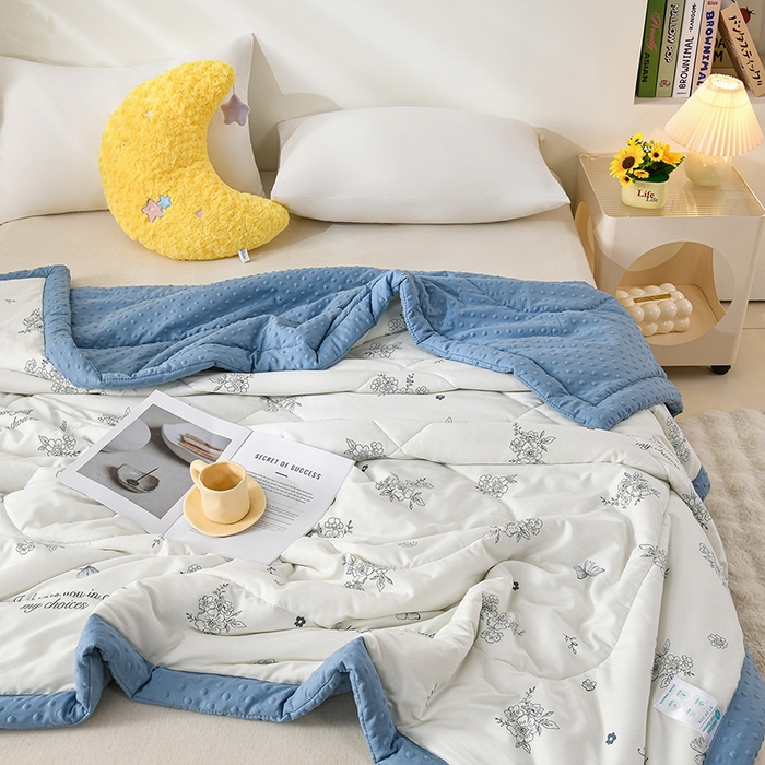 91家纺网 家纺一手货源 找家纺 壹张床 2026新款A类水洗棉3D豆豆夏被夏凉被空调被 花蝶梦