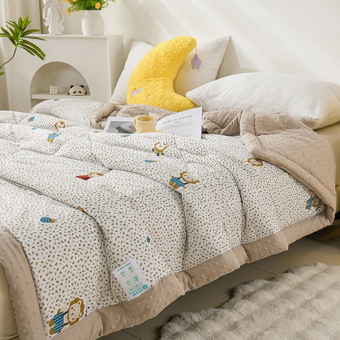 91家纺网 家纺一手货源 找家纺 壹张床 2026新款A类水洗棉3D豆豆夏被夏凉被空调被 狮子乐园