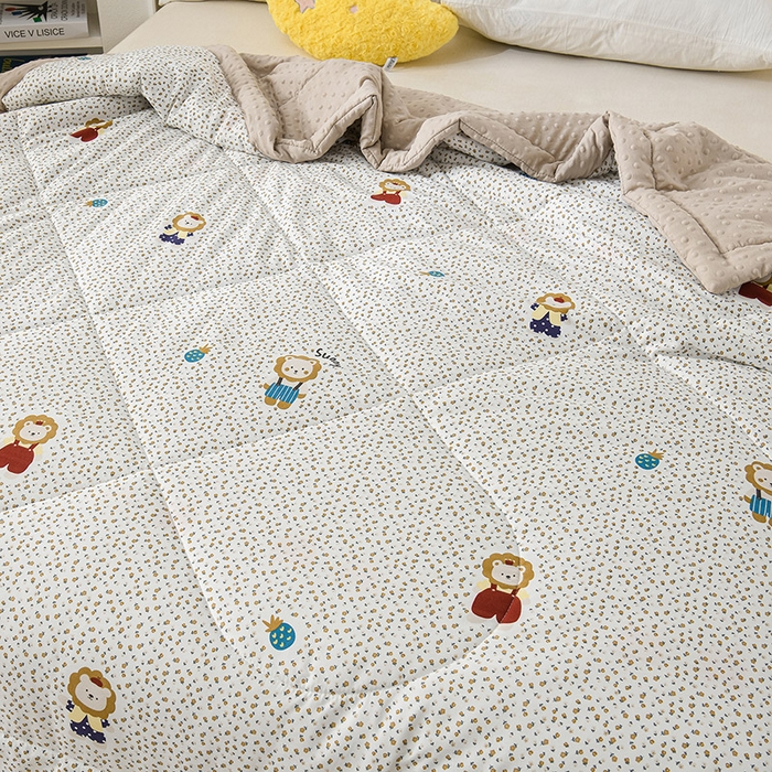 91家纺网 家纺一手货源 找家纺 壹张床 2026新款A类水洗棉3D豆豆夏被夏凉被空调被 狮子乐园