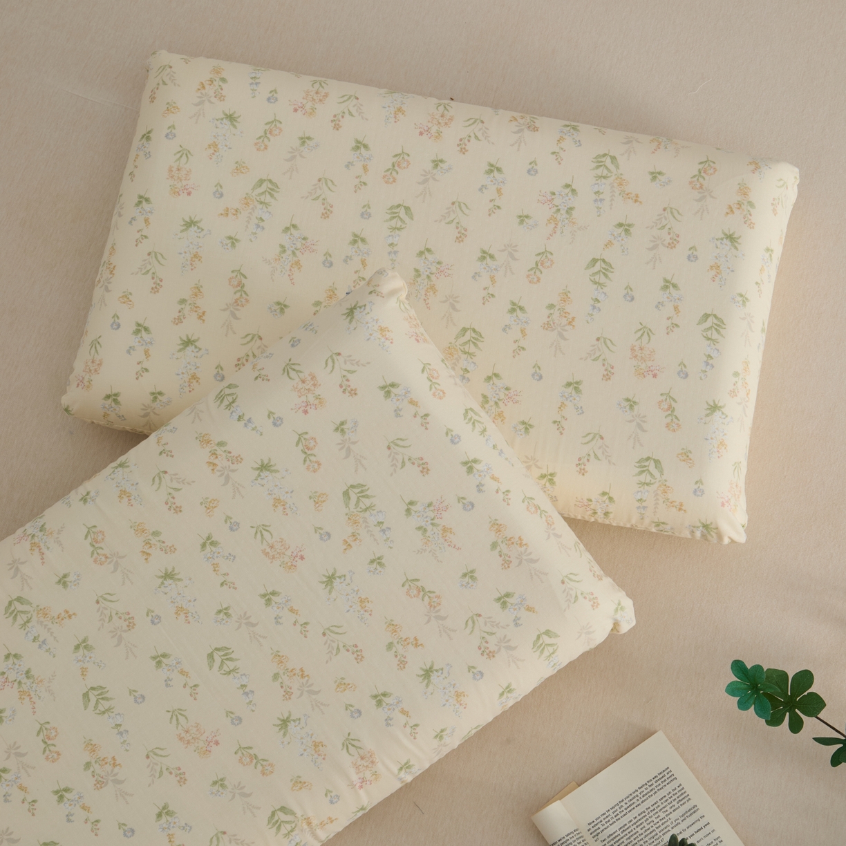 91家纺网 家纺一手货源 找家纺 百寐 2026新款全棉纯棉A类双层纱立体记忆深睡枕芯保护套42*70纯棉枕套 梨梦初醒