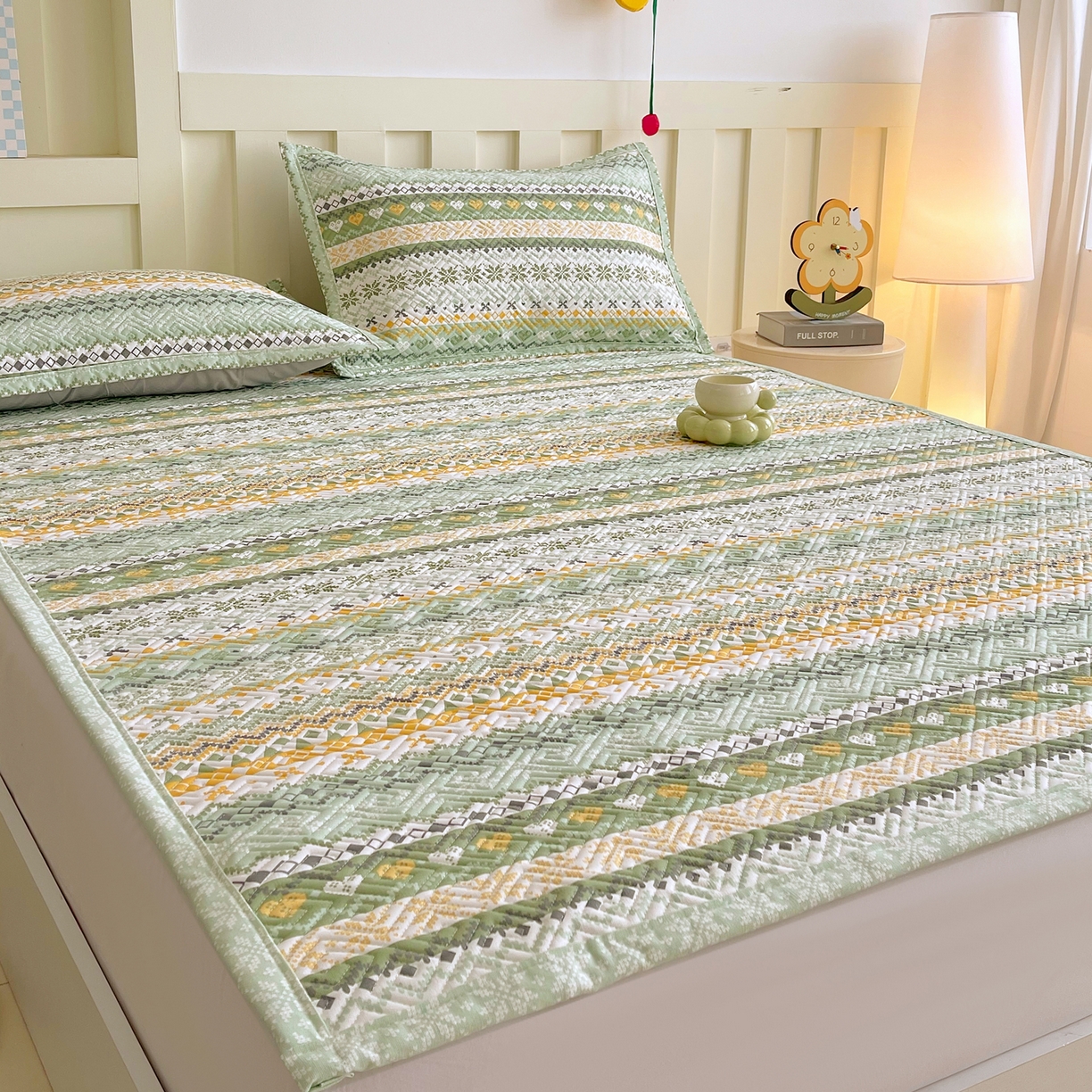 91家纺网 家纺一手货源 找家纺 （总）金鑫汇家纺 2026春夏新款成人床新花型老粗布夹棉床盖软凉席席子可以机洗