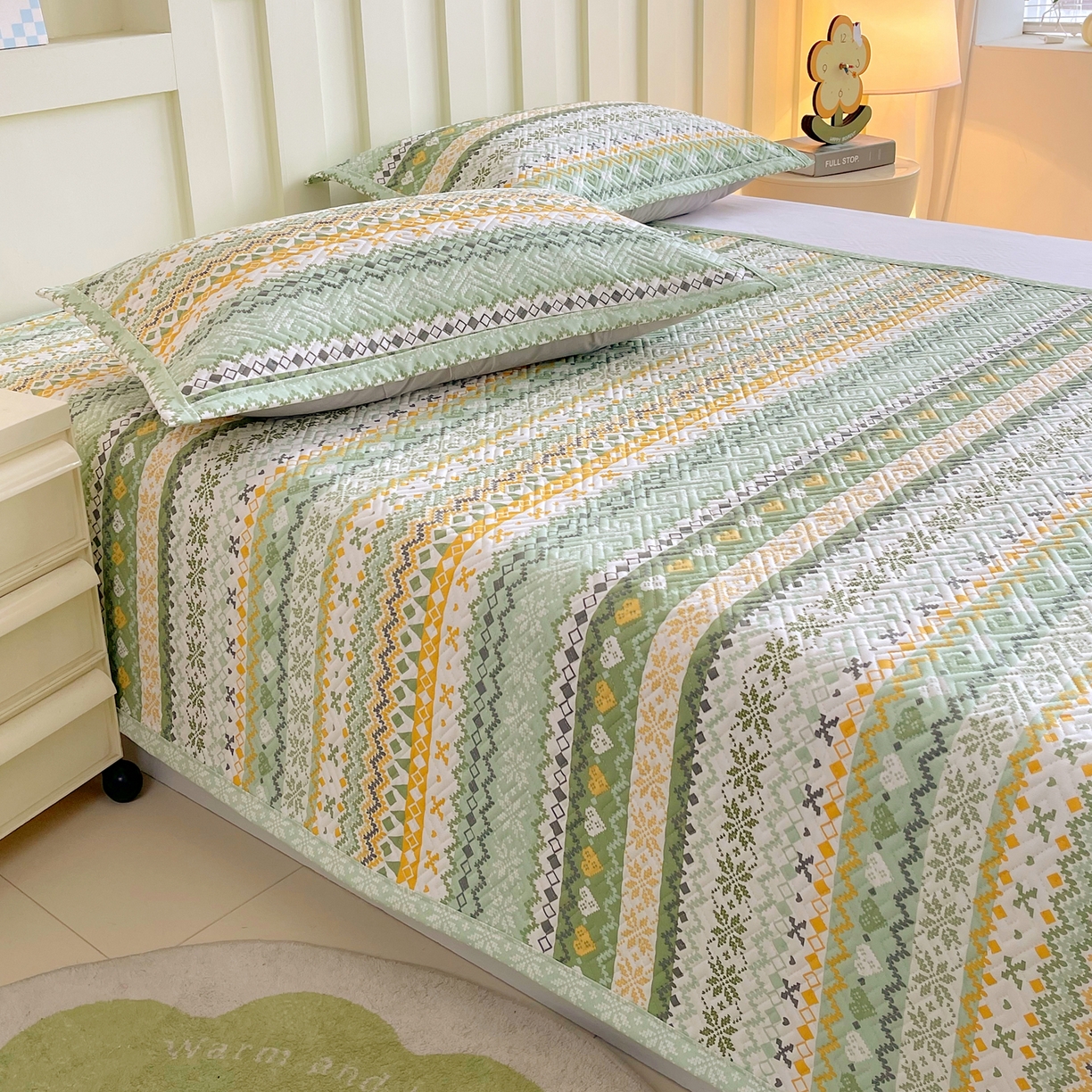 91家纺网 家纺一手货源 找家纺 （总）金鑫汇家纺 2026春夏新款成人床新花型老粗布夹棉床盖软凉席席子可以机洗