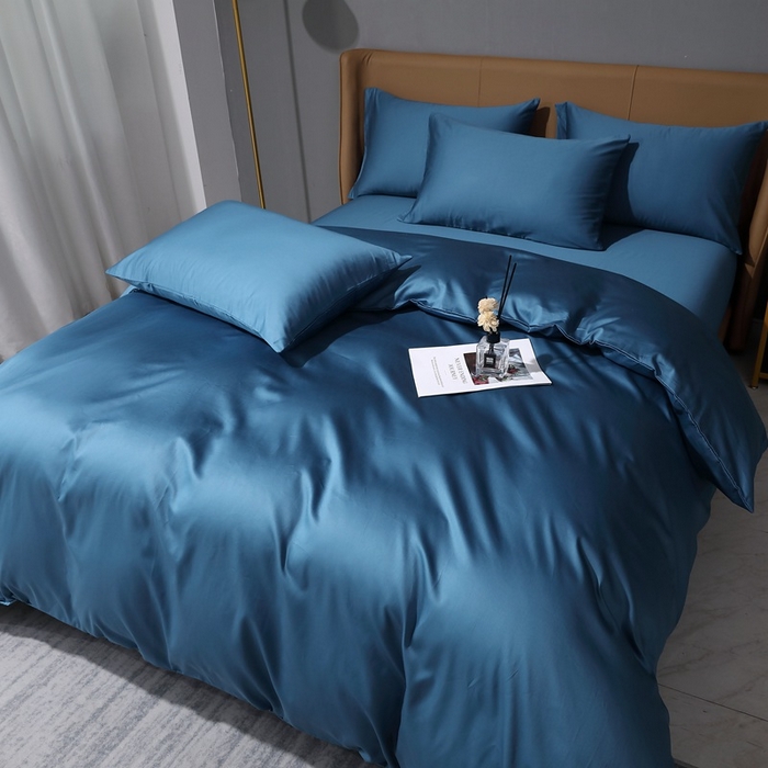 91家纺网 家纺一手货源 找家纺 （总）晶缦家纺 2026新全棉A类纯棉100支贡缎长绒棉纯色多规格四件套-绮云系列