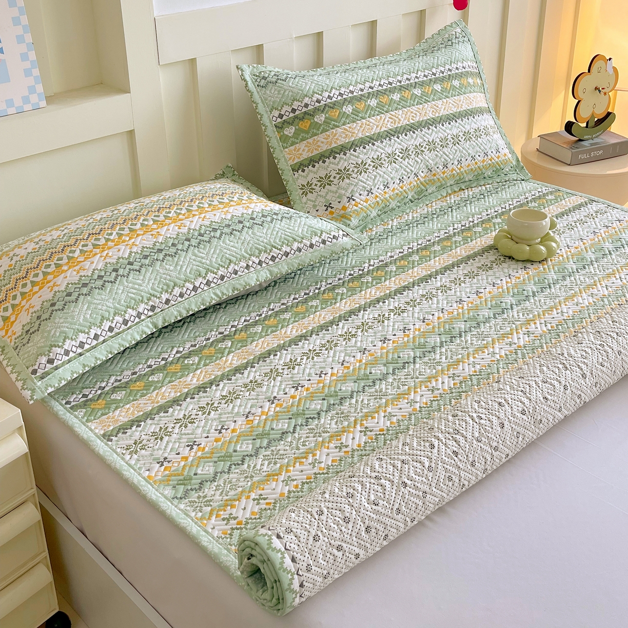 91家纺网 家纺一手货源 找家纺 （总）金鑫汇家纺 2026春夏新款成人床新花型老粗布夹棉床盖软凉席席子可以机洗