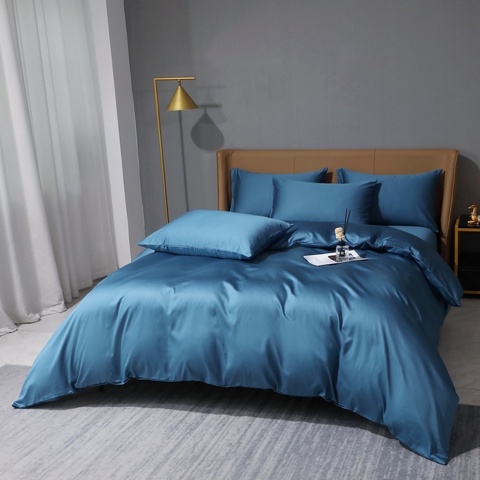 91家纺网 家纺一手货源 找家纺 （总）晶缦家纺 2026新全棉A类纯棉100支贡缎长绒棉纯色多规格四件套-绮云系列