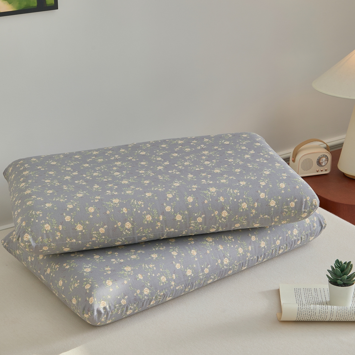 91家纺网 家纺一手货源 找家纺 百寐 2026新款全棉纯棉A类双层纱立体记忆深睡枕芯保护套42*70纯棉枕套 暮光之城