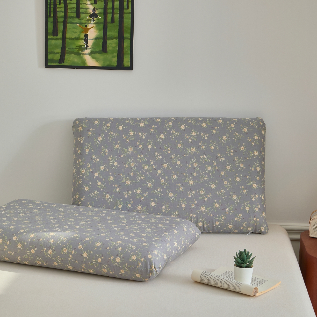 91家纺网 家纺一手货源 找家纺 百寐 2026新款全棉纯棉A类双层纱立体记忆深睡枕芯保护套42*70纯棉枕套 暮光之城