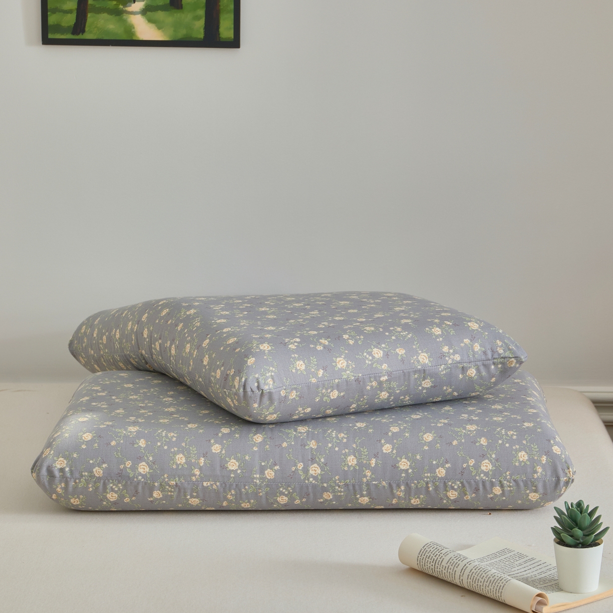 91家纺网 家纺一手货源 找家纺 百寐 2026新款全棉纯棉A类双层纱立体记忆深睡枕芯保护套42*70纯棉枕套 暮光之城