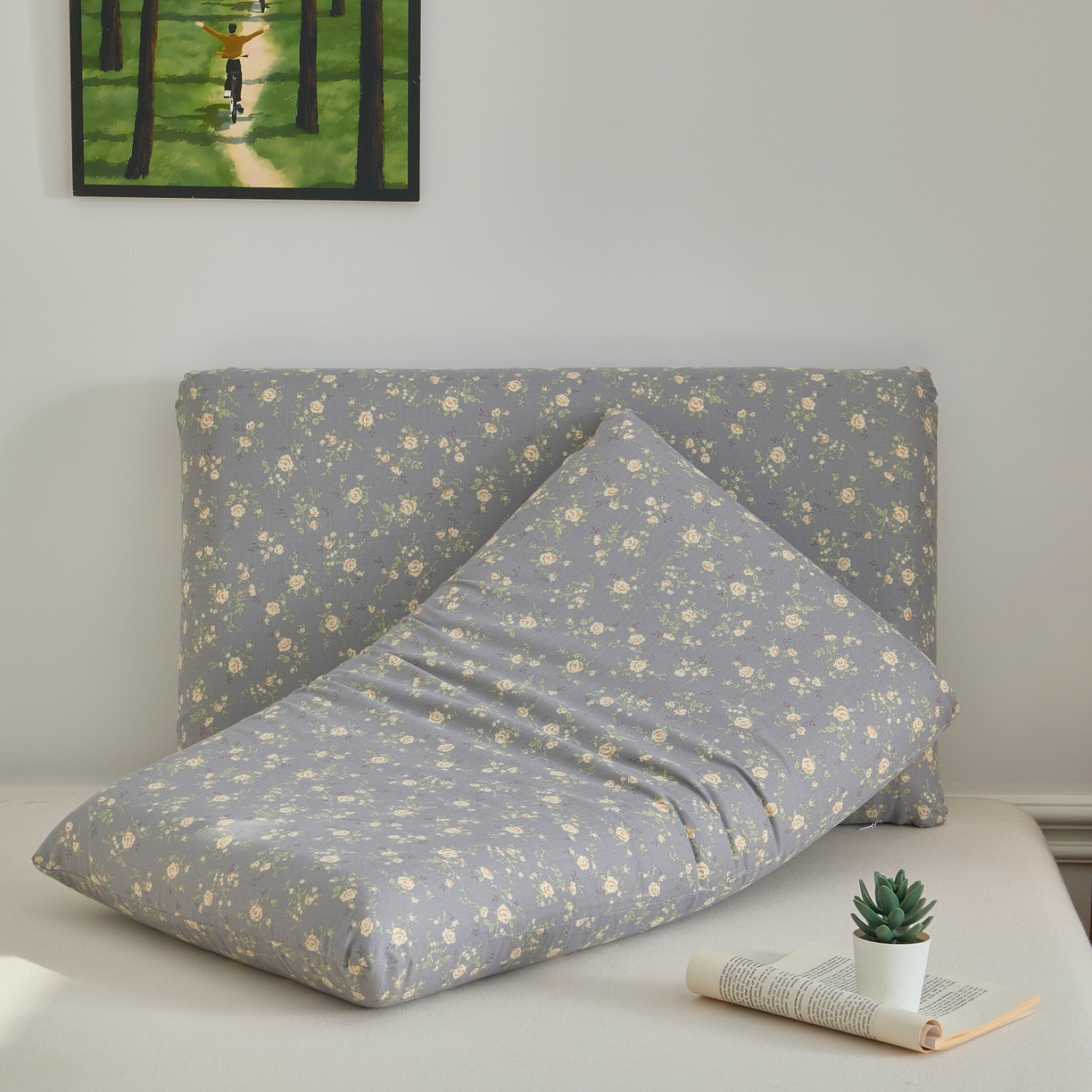 91家纺网 家纺一手货源 找家纺 百寐 2026新款全棉纯棉A类双层纱立体记忆深睡枕芯保护套42*70纯棉枕套 暮光之城