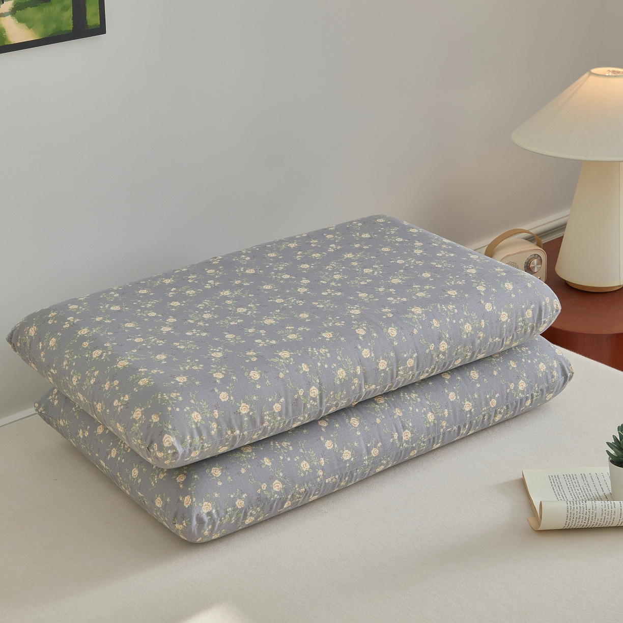 91家纺网 家纺一手货源 找家纺 百寐 2026新款全棉纯棉A类双层纱立体记忆深睡枕芯保护套42*70纯棉枕套 暮光之城